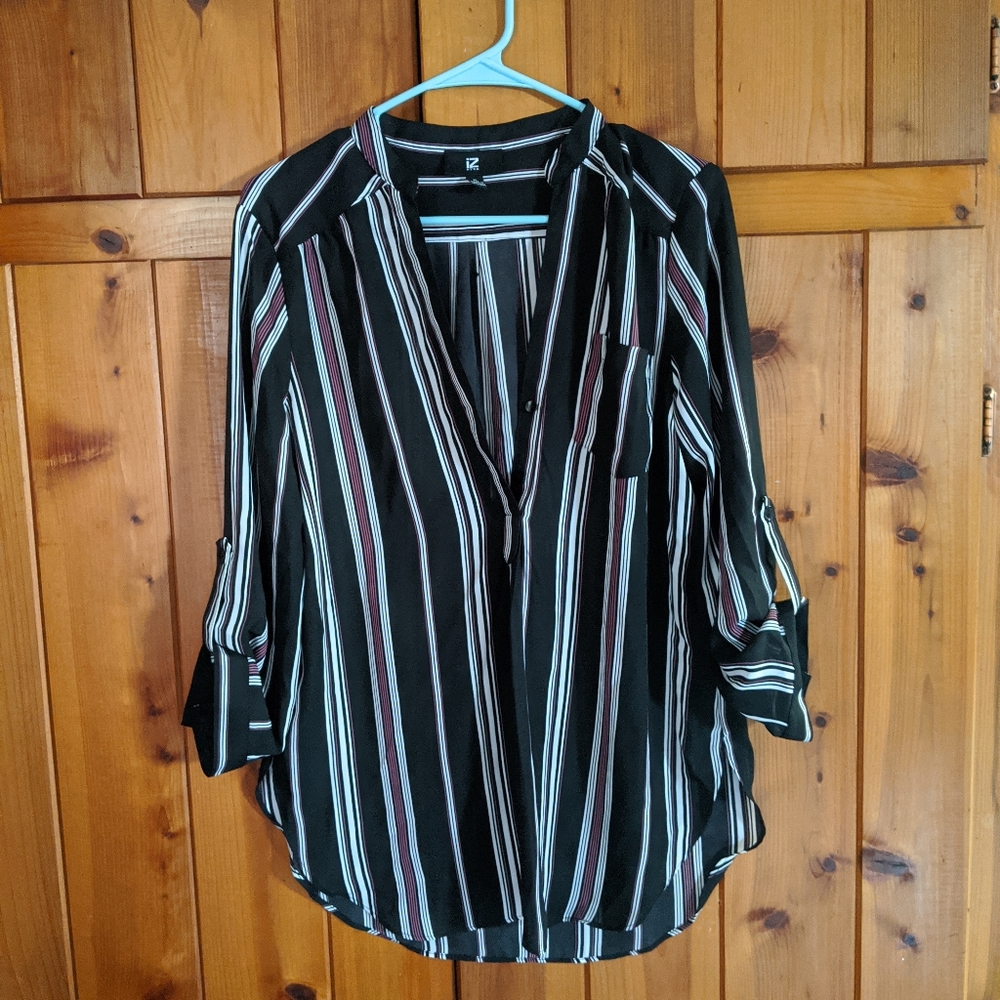 IZ Byer Striped Blouse Size XL